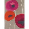 Tapis design laine tufté main floral Poppies