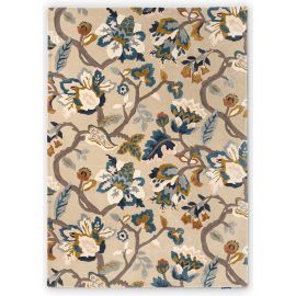 Tapis tufté main laine et viscose floral design Amanpuri