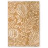 Tapis laine effet 3D tufté main floral design Cantaloupe