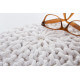 Pouf tricot en coton fait main crème Ulysse