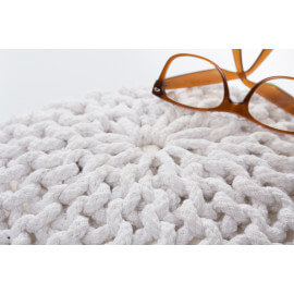 Pouf tricot en coton fait main Ulysse
