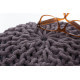 Pouf tricot en coton fait main anthracite Ulysse