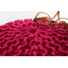 Pouf tricot en coton fait main rose Ulysse