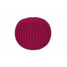 Pouf tricot en coton fait main rose Ulysse