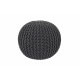 Pouf tricot en coton fait main anthracite Ulysse