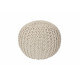 Pouf tricot en coton fait main crème Ulysse