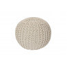 Pouf tricot en coton fait main crème Ulysse