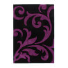 Tapis contemporain noir et violet Elegant I