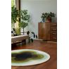 Tapis rond laine floral tufté main design Sunflower