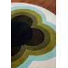 Tapis rond laine floral tufté main design Sunflower