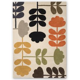 Tapis laine tufté main design floral poils ras Cut Stem