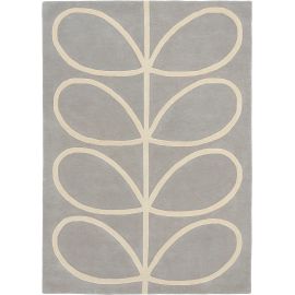 Tapis laine poils ras floral moderne tufté main Giant Linear Stem