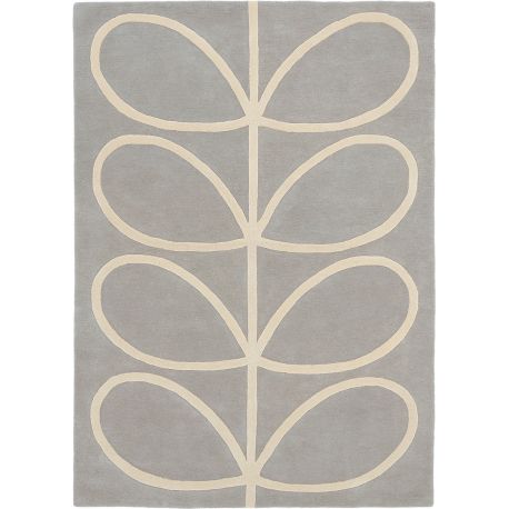 Tapis laine poils ras floral moderne tufté main Giant Linear Stem