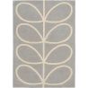 Tapis laine poils ras floral moderne tufté main Giant Linear Stem