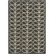 Tapis laine tufté main poils ras design floral Linear Stem Slate