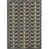 Tapis laine tufté main poils ras design floral Linear Stem Slate