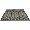 Tapis laine tufté main poils ras design floral Linear Stem Slate