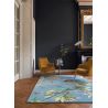 Tapis floral laine et viscose tufté main design Hummingbird