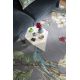 Tapis floral laine et viscose tufté main design Hummingbird