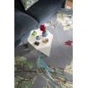 Tapis floral laine et viscose tufté main design Hummingbird