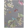 Tapis floral laine et viscose tufté main design Hummingbird