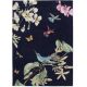 Tapis floral laine et viscose tufté main design Hummingbird