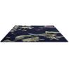 Tapis floral laine et viscose tufté main design Hummingbird