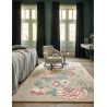 Tapis floral laine et viscose tufté main design Paeonia Blush