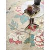 Tapis floral laine et viscose tufté main design Paeonia Blush