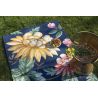 Tapis floral extérieur et intérieur moderne Midnight Garden