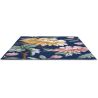 Tapis floral extérieur et intérieur moderne Midnight Garden