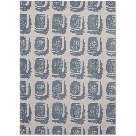 Tapis coton abstrait rectangle moderne Woodblock