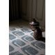 Tapis coton abstrait rectangle moderne Woodblock