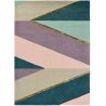 Tapis rectangle moderne laine et viscose graphique Sahara