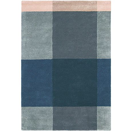 Tapis graphique moderne laine tufté main Plaid