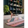 Tapis original laine et viscose moderne tufté main graphique Jardin