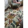 Tapis viscose et laine design tufté main floral Melora