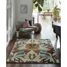 Tapis viscose et laine design tufté main floral Melora