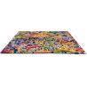 Tapis floral laine moderne tufté main Sanguine