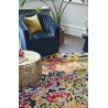 Tapis floral laine moderne tufté main Sanguine