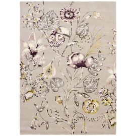 Tapis viscose et laine floral tufté main design Quintessence