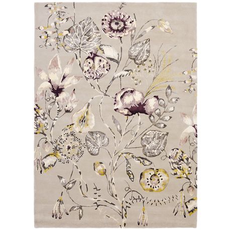 Tapis viscose et laine floral tufté main design Quintessence