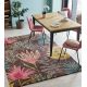 Tapis floral viscose et laine design tufté main Yasuni