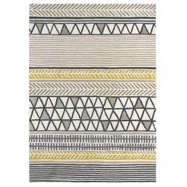 Tapis viscose et laine design ethnique tufté main Raita