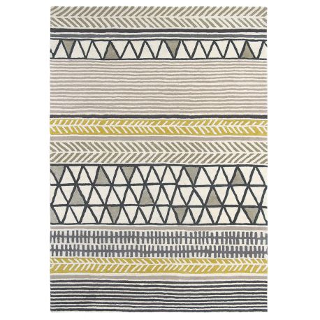 Tapis viscose et laine design ethnique tufté main Raita