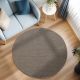 Tapis rond uni courtes mèches contemporain Breze