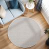 Tapis rond uni courtes mèches contemporain Breze