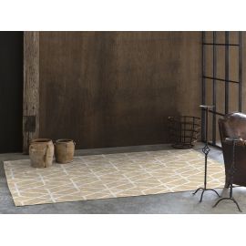 Tapis scandinave géométrique plat beige Trico
