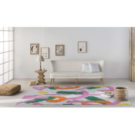 Tapis peinture abstrait multicolore plat Cosmit