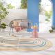 Tapis oval extérieure et intérieur plat moderne coloré Riviera